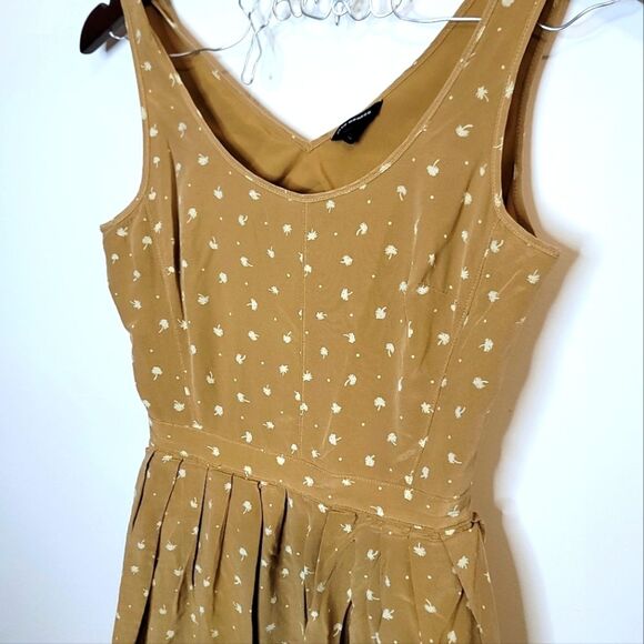 Club Monaco Tan Palm Trees Open Back Dress Size 2 - Picture 2 of 11